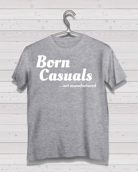 Born Casuals Red Short Sleeve TShirt - "not manufactured" white print