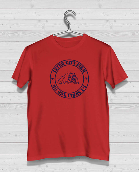 Rangers ICF Bulldog Red Short Sleeve TShirt - Navy Print
