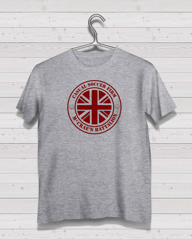 Hearts CSF  "McCrae's Battalion" Grey Short Sleeve TShirt -  Maroon Print