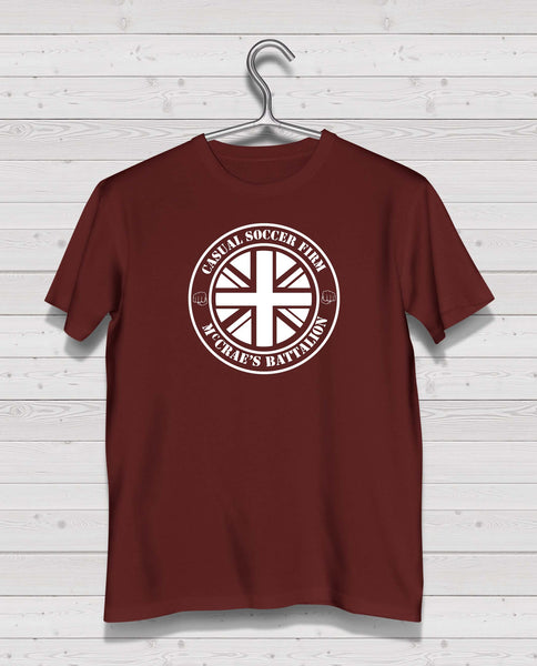 Hearts CSF  "McCrae's Battalion" Maroon Short Sleeve TShirt -  White Print