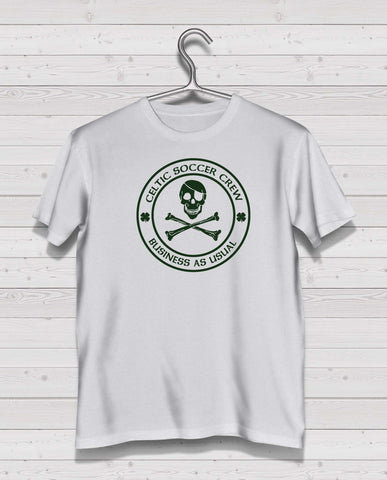Celtic CSC White Short Sleeve TShirt -  Green Print
