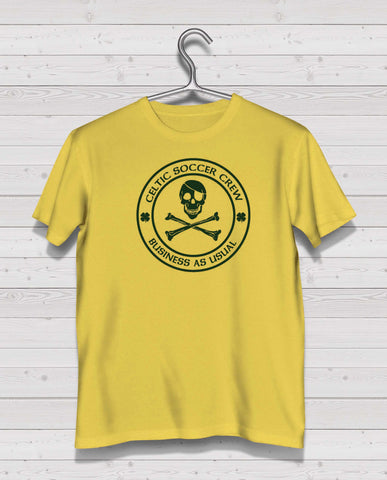 Celtic CSC Yellow Short Sleeve TShirt -  Green Print