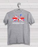 Scooter Style - Grey Tshirt, Short Sleeve (Red/White/Blue)