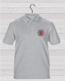 Hearts CSF Short Sleeve Polo Shirt - Grey with Self Coloured Badge
