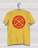 Partick Thistle Yellow Short Sleeve TShirt -  Red Print