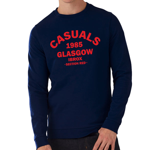 "Casuals - Section Red!"  Rangers Casual Style Navy Sweatshirt