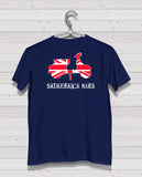 Scooter Style - Navy Tshirt, Short Sleeve (Red/White)
